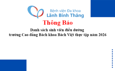 Thông báo Danh sách sinh viên điều dưỡng trường Cao đẳng Bách khoa Bách Việt thực tập năm 2026